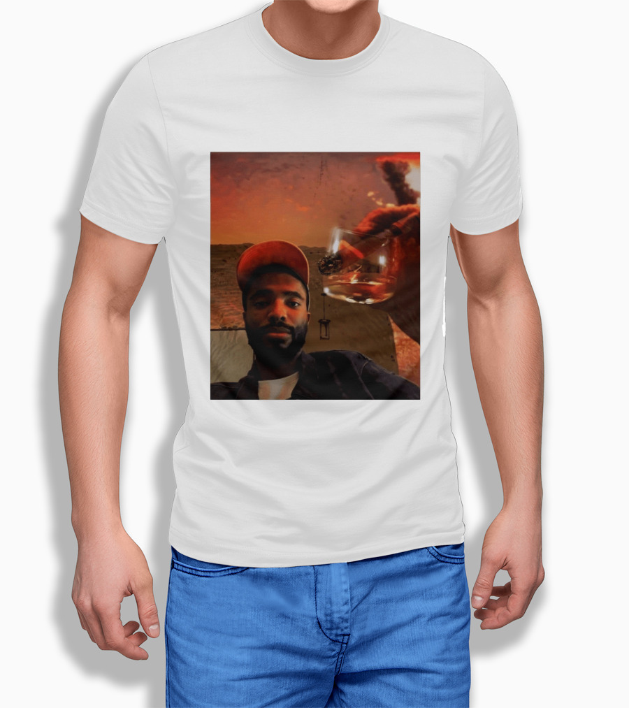 Mikal Bridges Phoenix Suns Cigar Whiskey Glass Sunset Vibes T-Shirt