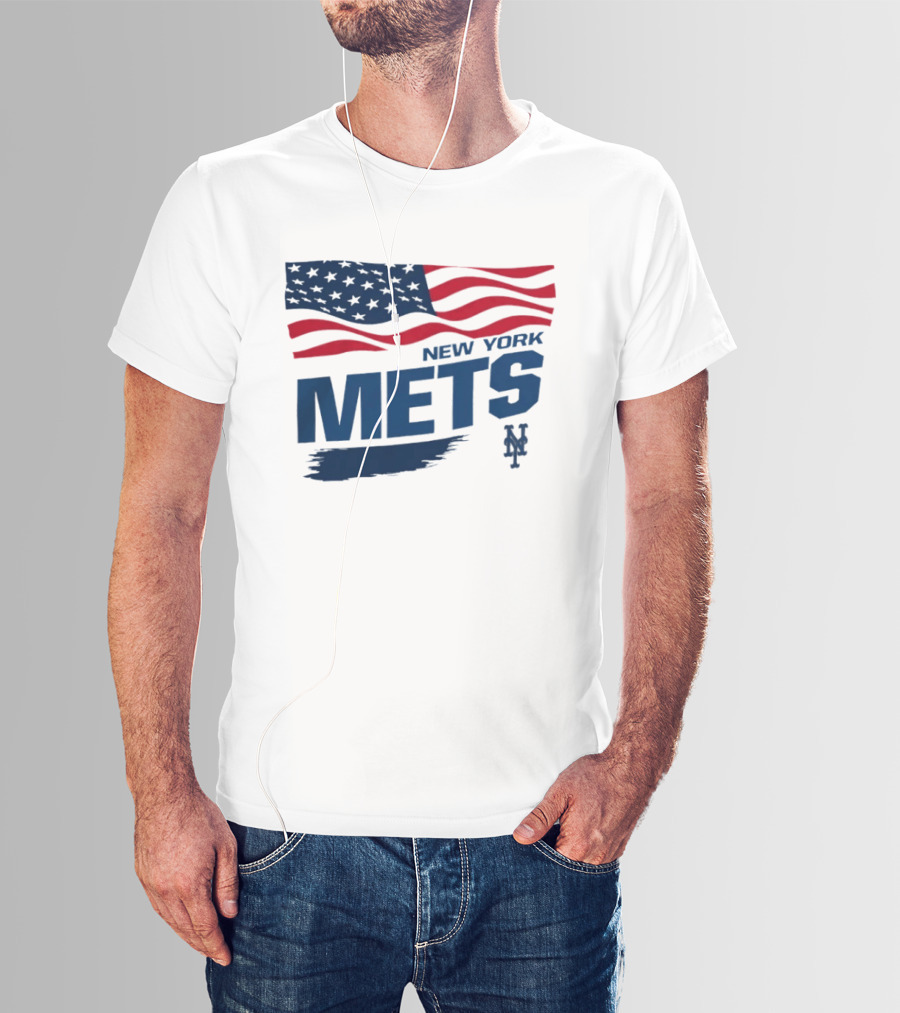 New York Mets American Flag MLB Fan T-Shirt