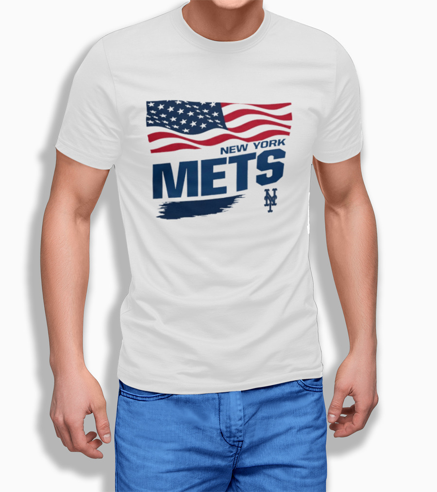 New York Mets American Flag MLB Fan T-Shirt