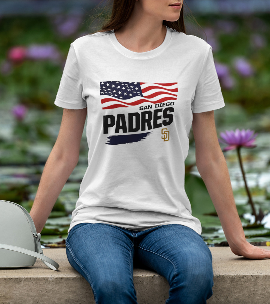 San Diego Padres American Flag SD T-Shirt