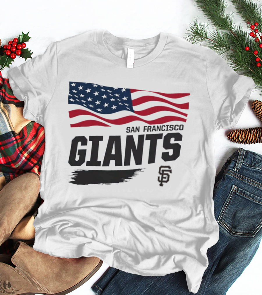 San Francisco Giants American Flag SF Baseball T-Shirt