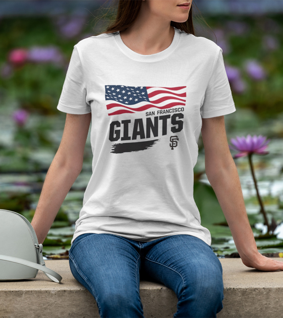 San Francisco Giants American Flag SF Baseball T-Shirt