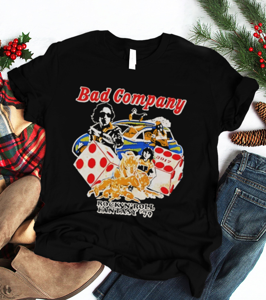 Bad Company Rock N Roll Fantasy '90 Dice And Muscle Car T-Shirt