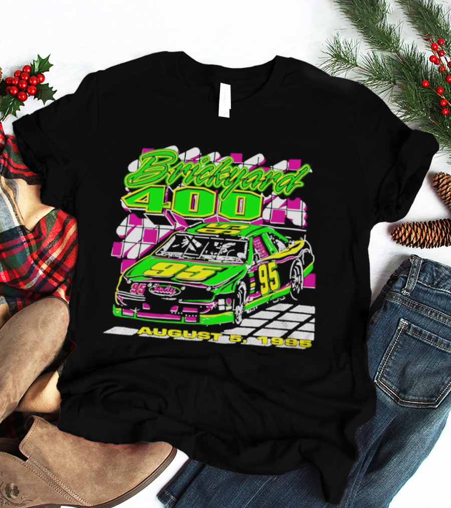 Brickyard 400 August 5 1995 Racing 95 Indy Checkerboard T-Shirt