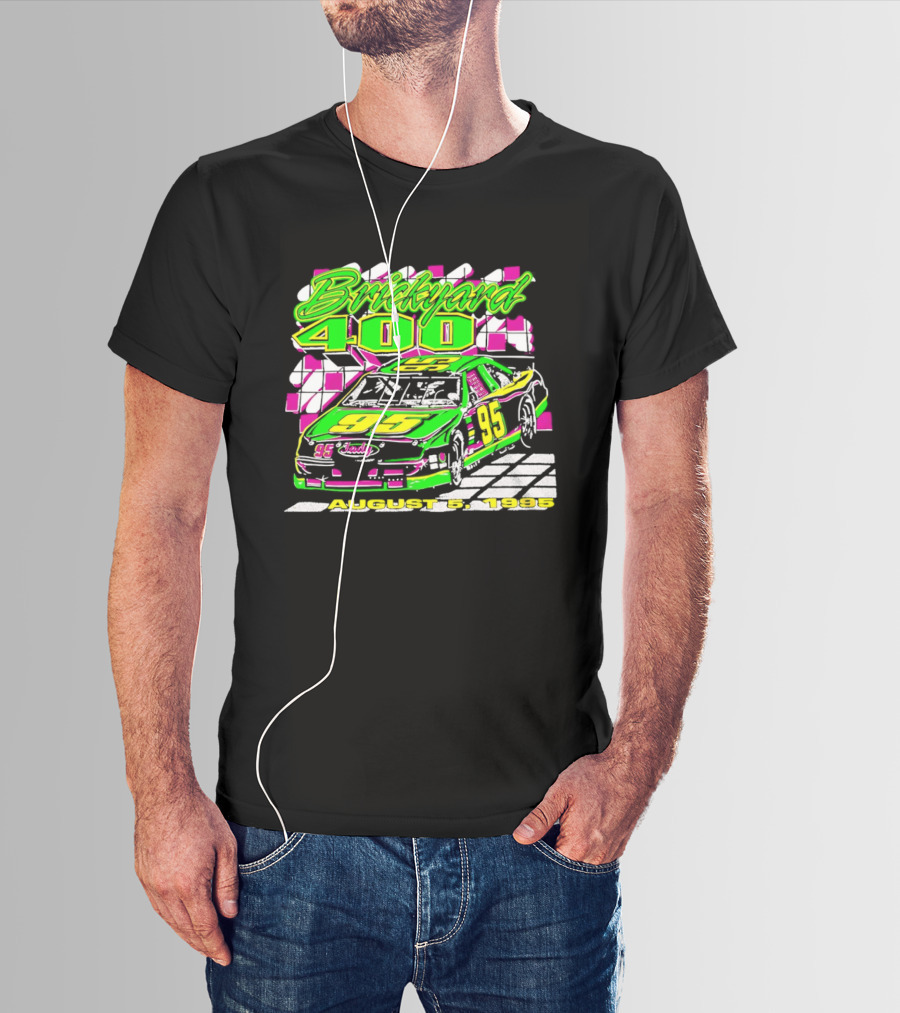Brickyard 400 August 5 1995 Racing 95 Indy Checkerboard T-Shirt