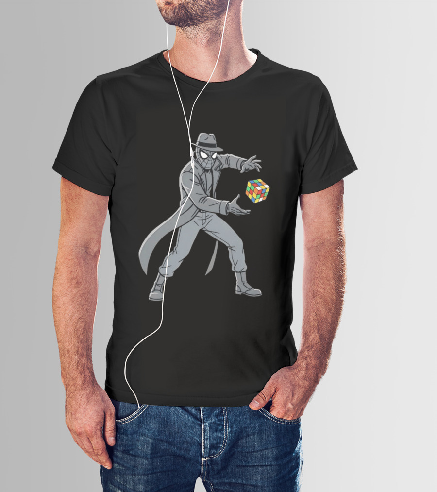 Spider Man Noir With Rubik's Cube Mastermind T-Shirt
