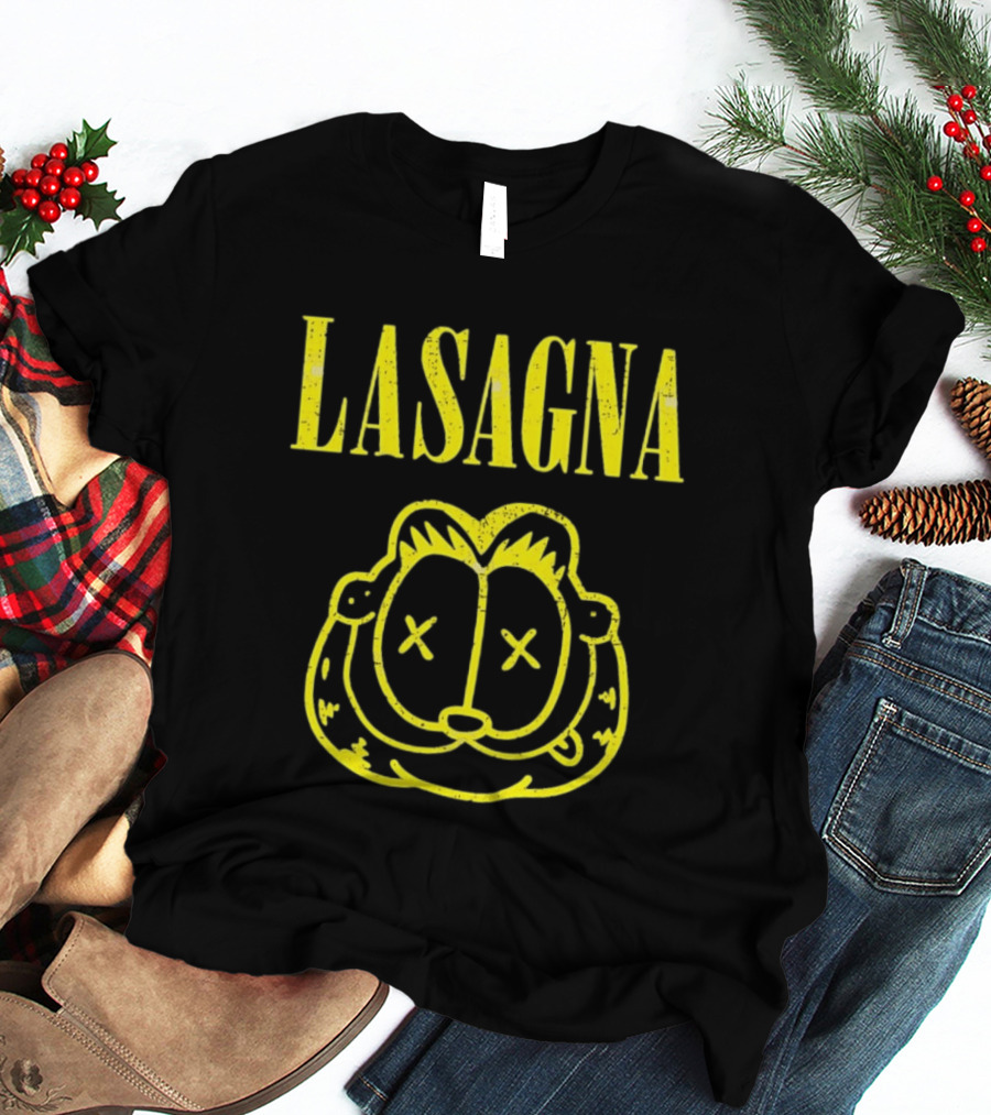 Lasagna Cat Parody Smells Like Teen Spirit T-Shirt