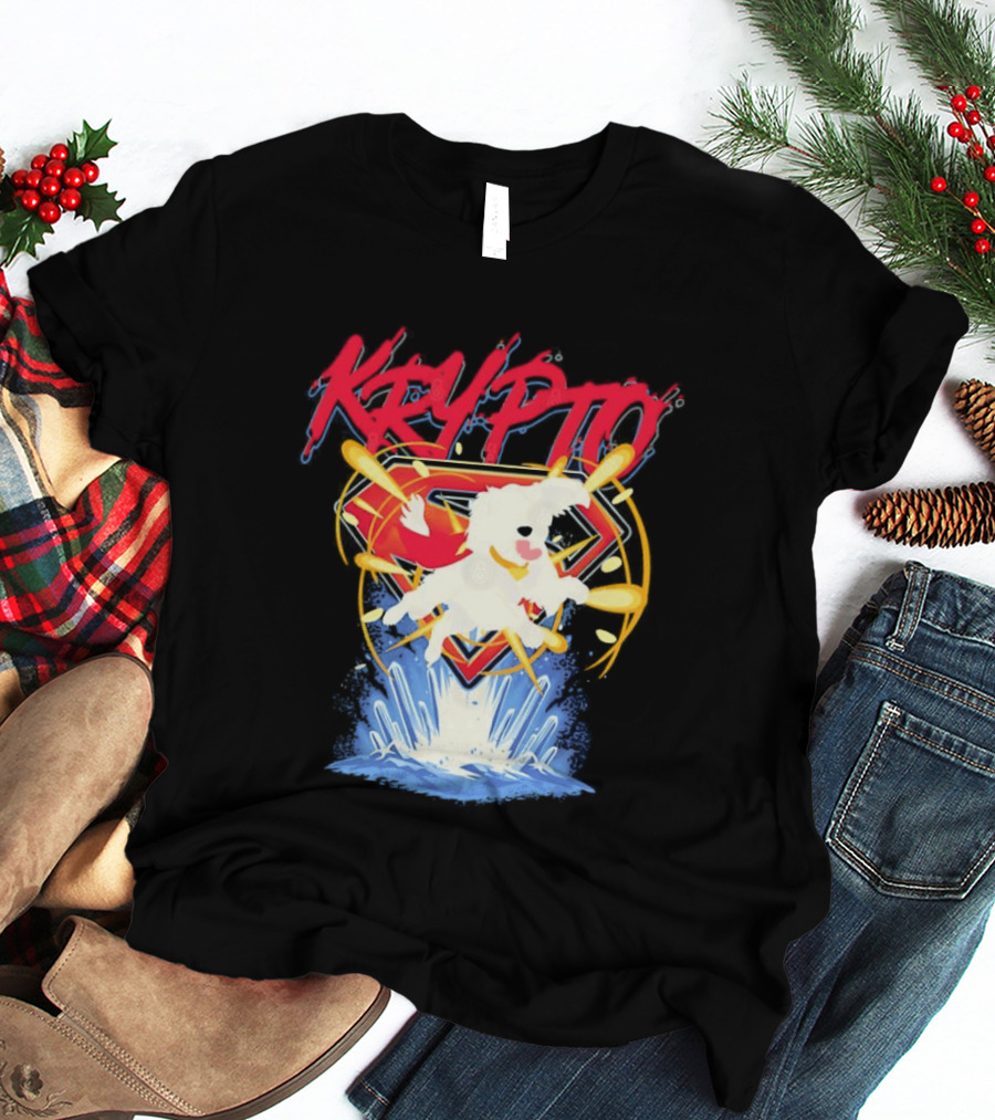 Krypto The Superdog With Superman Symbol And Skateboard T-Shirt