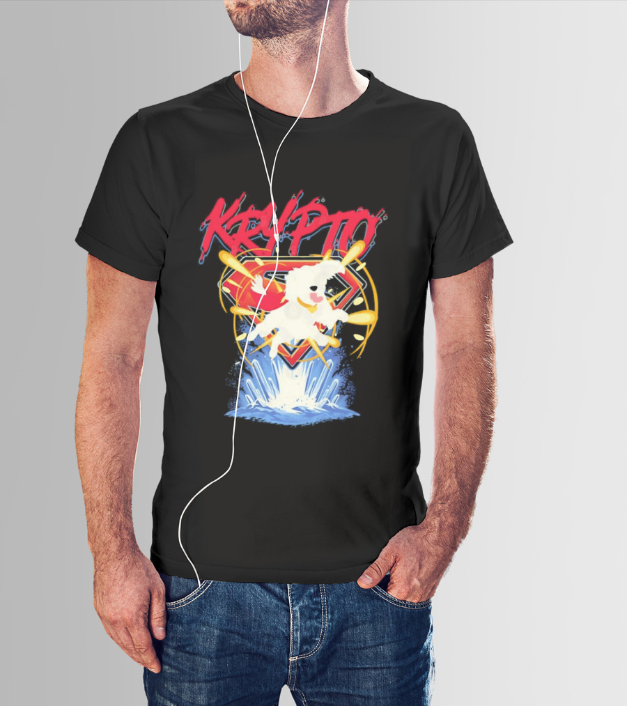Krypto The Superdog With Superman Symbol And Skateboard T-Shirt