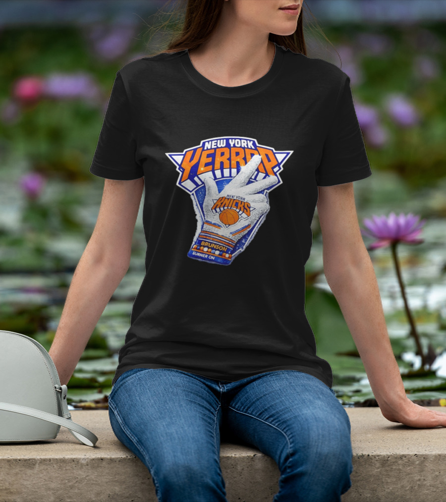 New York Yerrrp Jalen Brunson Knicks Burner On T-Shirt