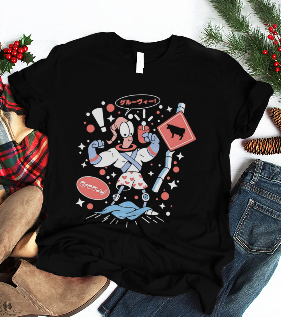 Earthworm Jim Groovy Boxer Shorts Cow Sign T-Shirt