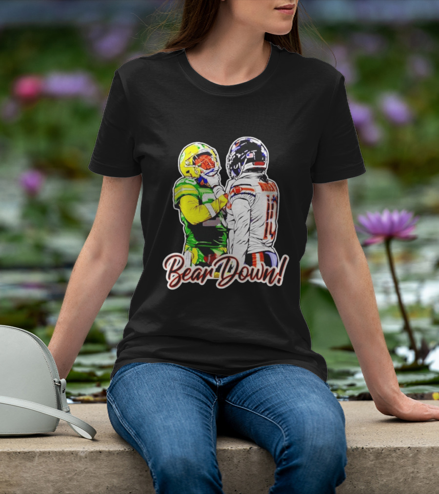 Aaron Rodgers Green Bay Packers Versus Luther Burden III Chicago Bears Bear Down Rivalry T-Shirt
