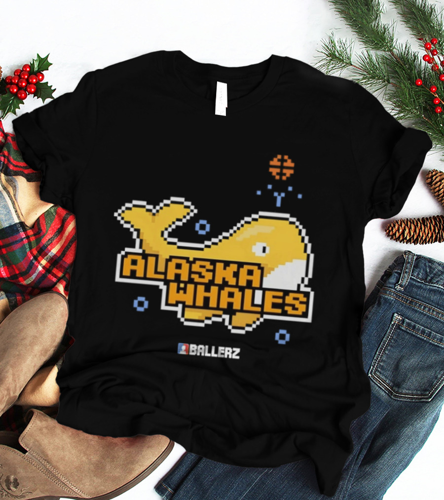 Alaska Whales Ballerz Pixel Whale T-Shirt
