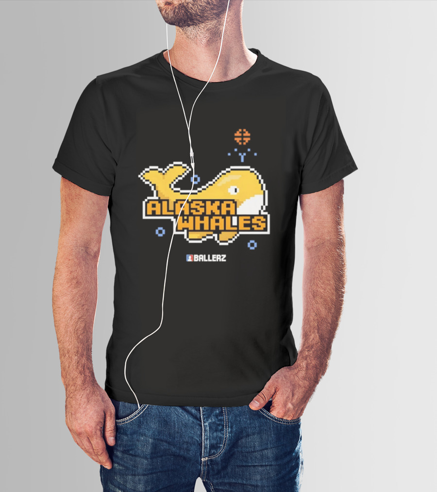 Alaska Whales Ballerz Pixel Whale T-Shirt