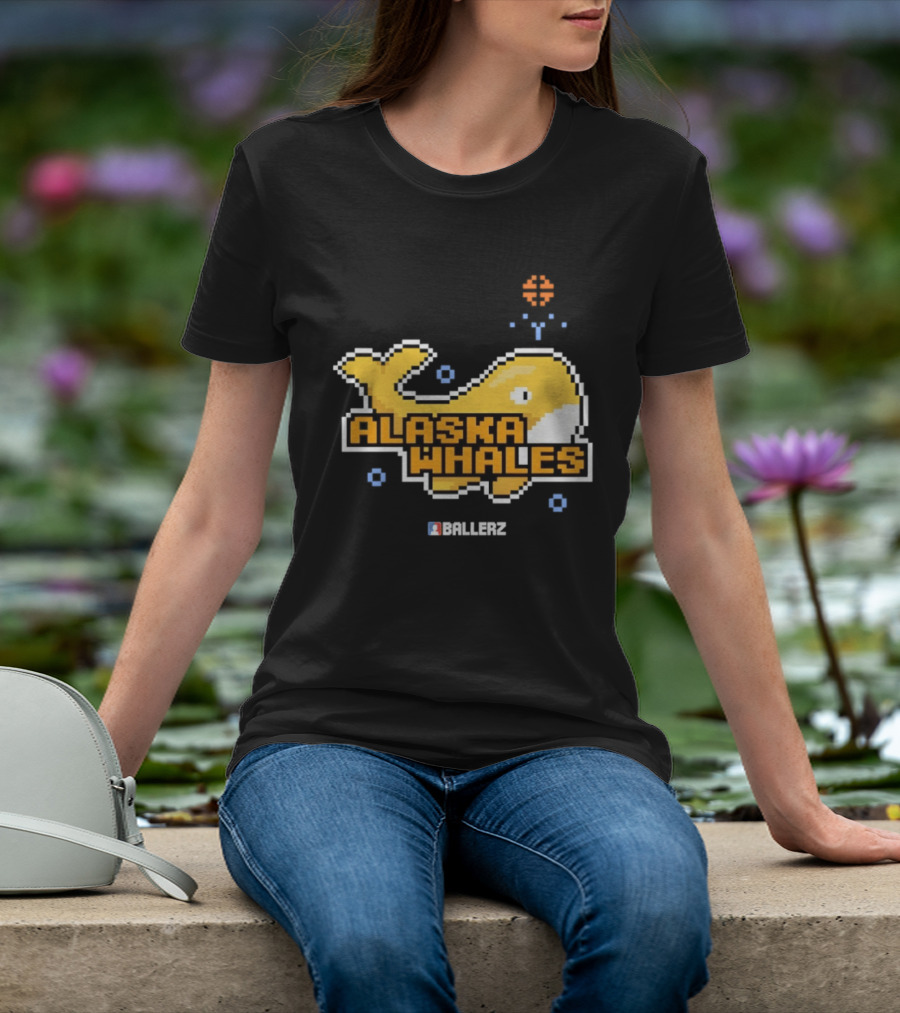 Alaska Whales Ballerz Pixel Whale T-Shirt