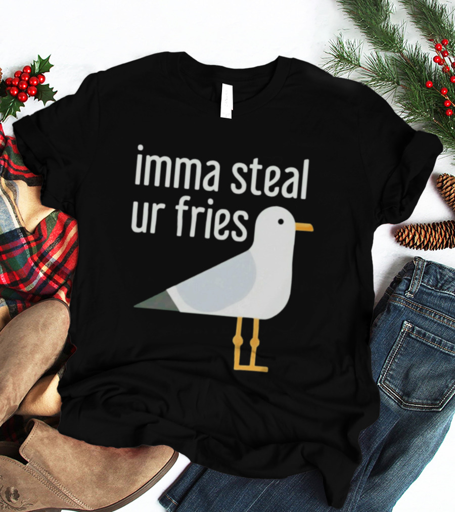 Imma Steal Ur Fries Seagull Bird Beach Humor T-Shirt