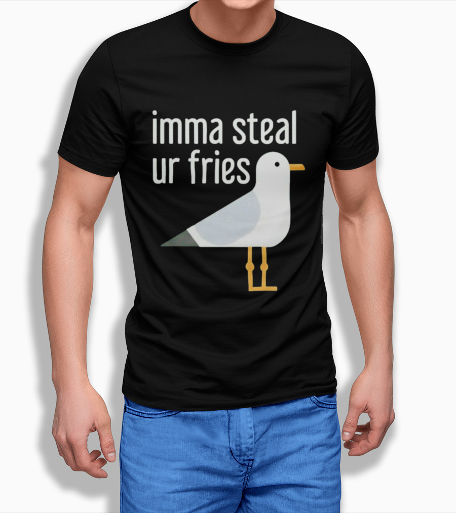 Imma Steal Ur Fries Seagull Bird Beach Humor T-Shirt