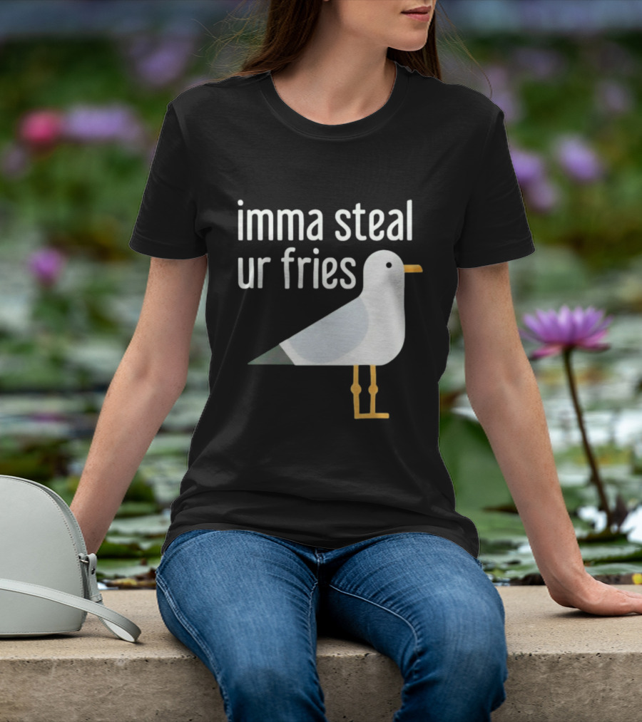Imma Steal Ur Fries Seagull Bird Beach Humor T-Shirt