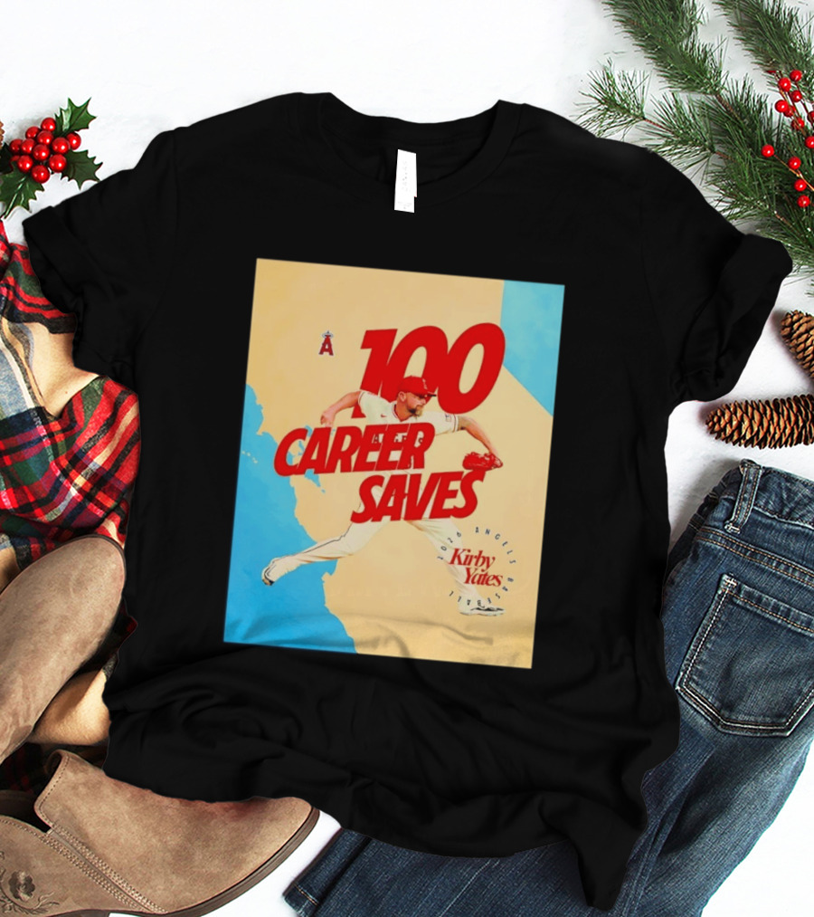 Los Angeles Angels Kirby Yates 100 Career Saves Milestone 2026 T-Shirt