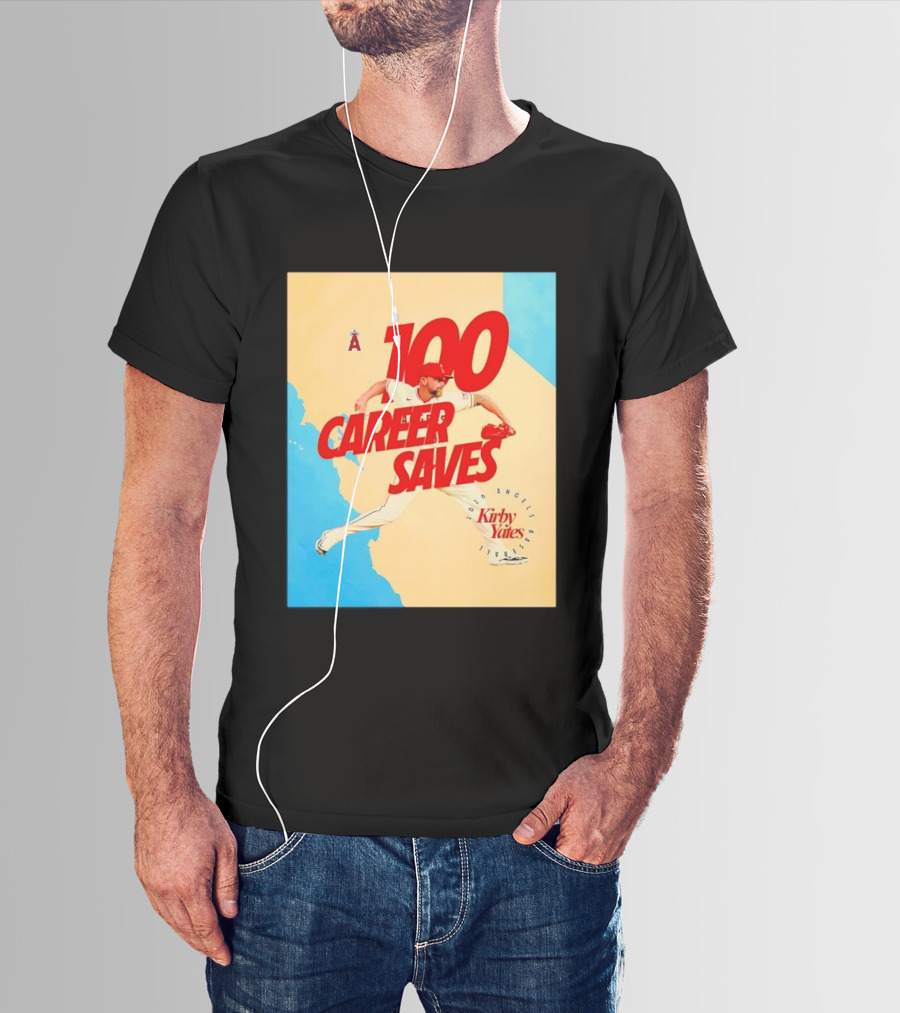 Los Angeles Angels Kirby Yates 100 Career Saves Milestone 2026 T-Shirt