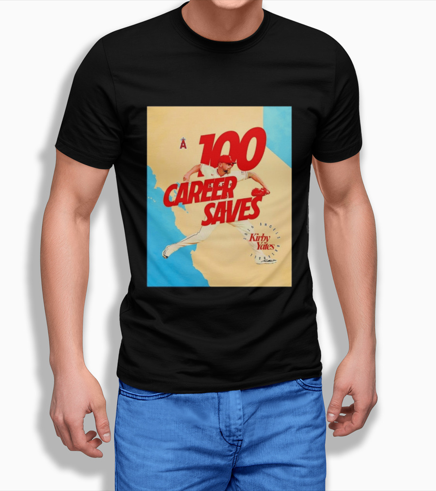 Los Angeles Angels Kirby Yates 100 Career Saves Milestone 2026 T-Shirt