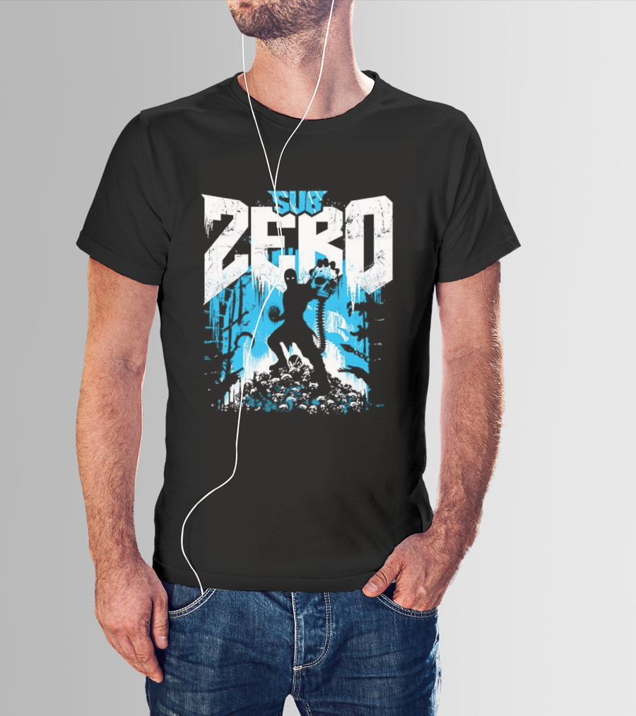 Mortal Kombat Sub Zero Ice Blue Silhouette And Freeze T-Shirt