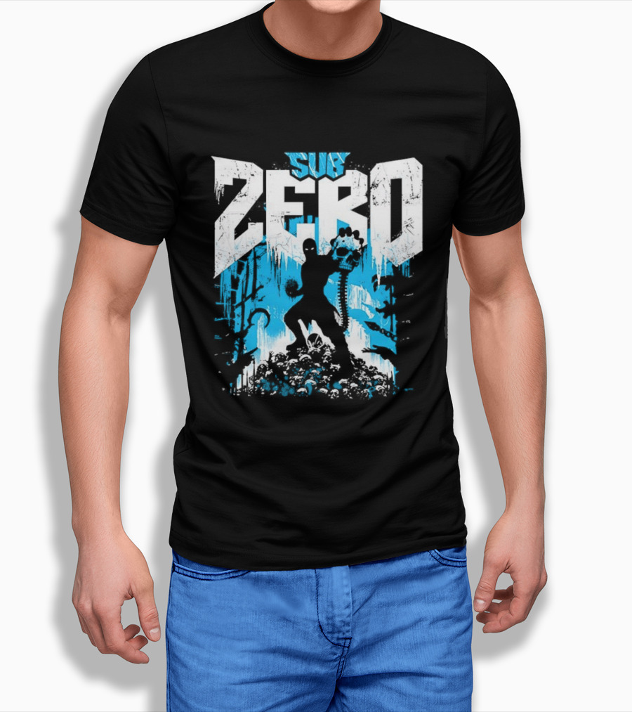 Mortal Kombat Sub Zero Ice Blue Silhouette And Freeze T-Shirt
