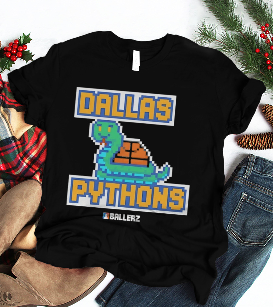 Dallas Pythons Ballerz Basketball Pixel Snake T-Shirt