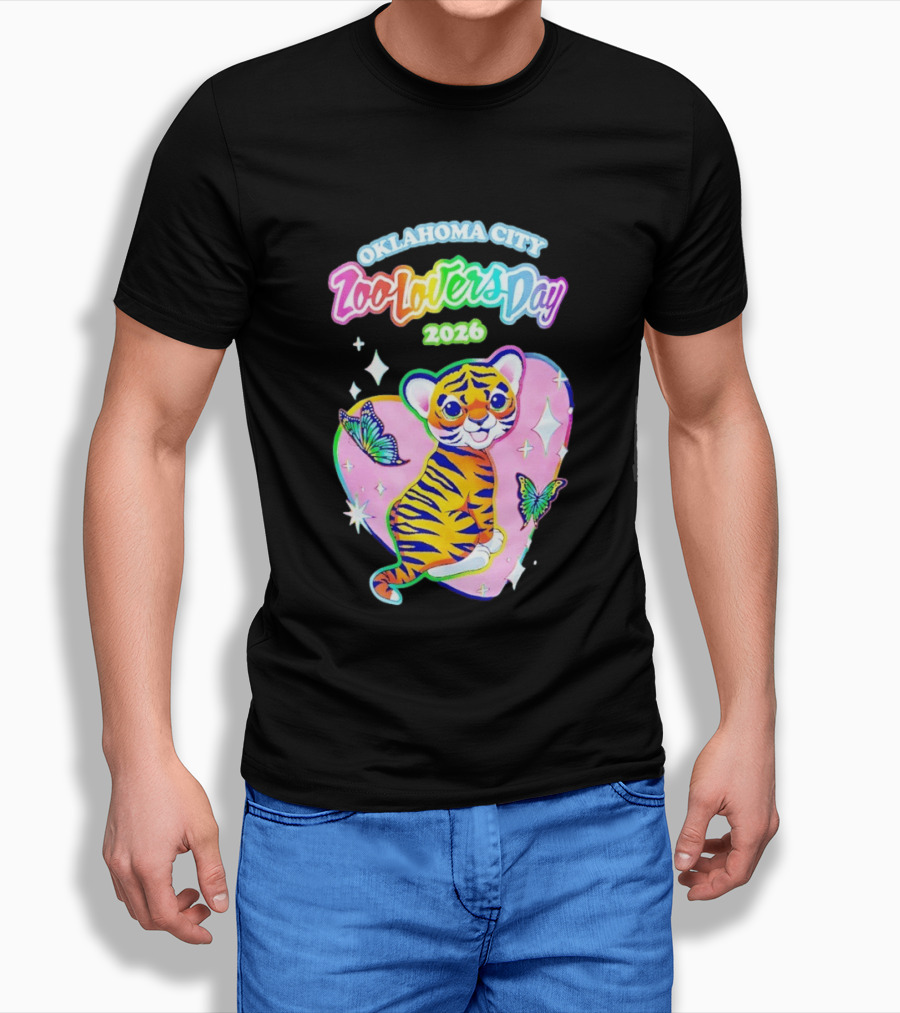 Oklahoma City Zoo Lovers Day 2026 Tiger And Butterflies Hearts T-Shirt