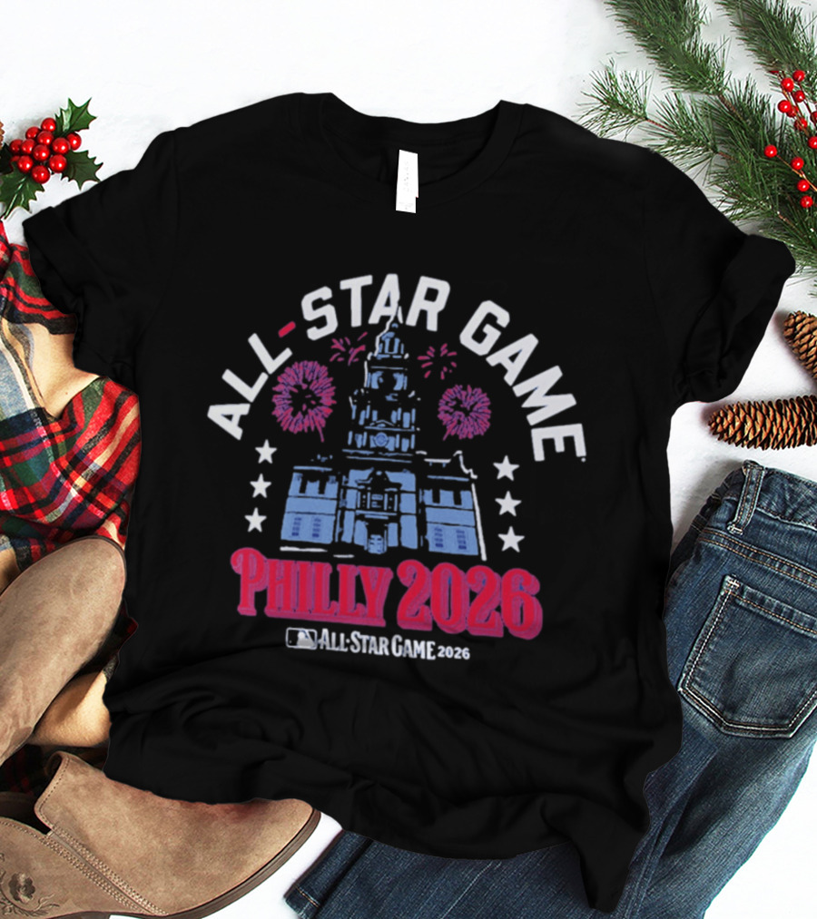 Philly 2026 All Star Game MLB Independence Hall Fireworks Celebration T-Shirt