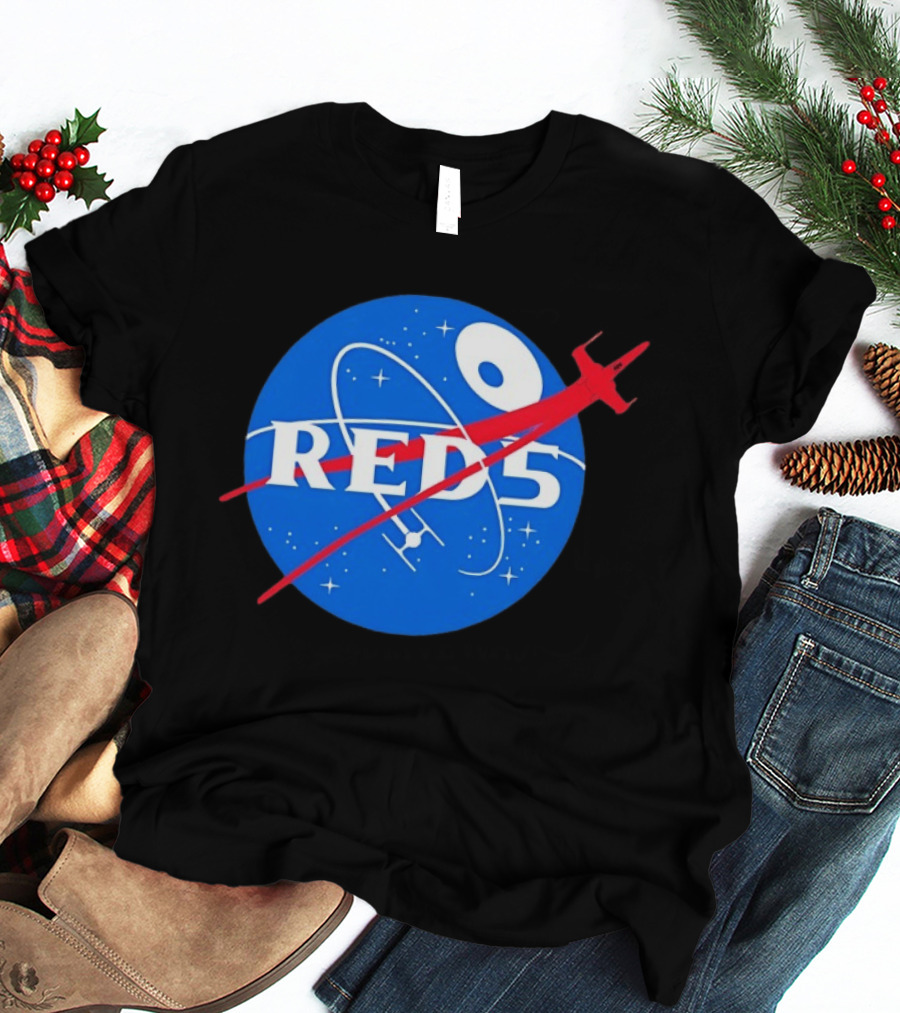 Red 5 NASA Space X Wing Mashup Astronaut Star T-Shirt