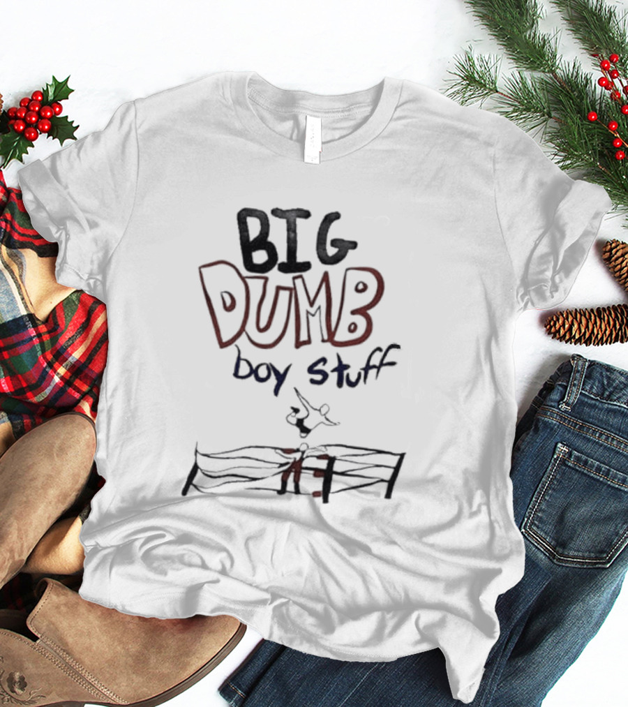 Big Dumb Boy Stuff Kid Drawing Style With Fence Sketch T-Shirt