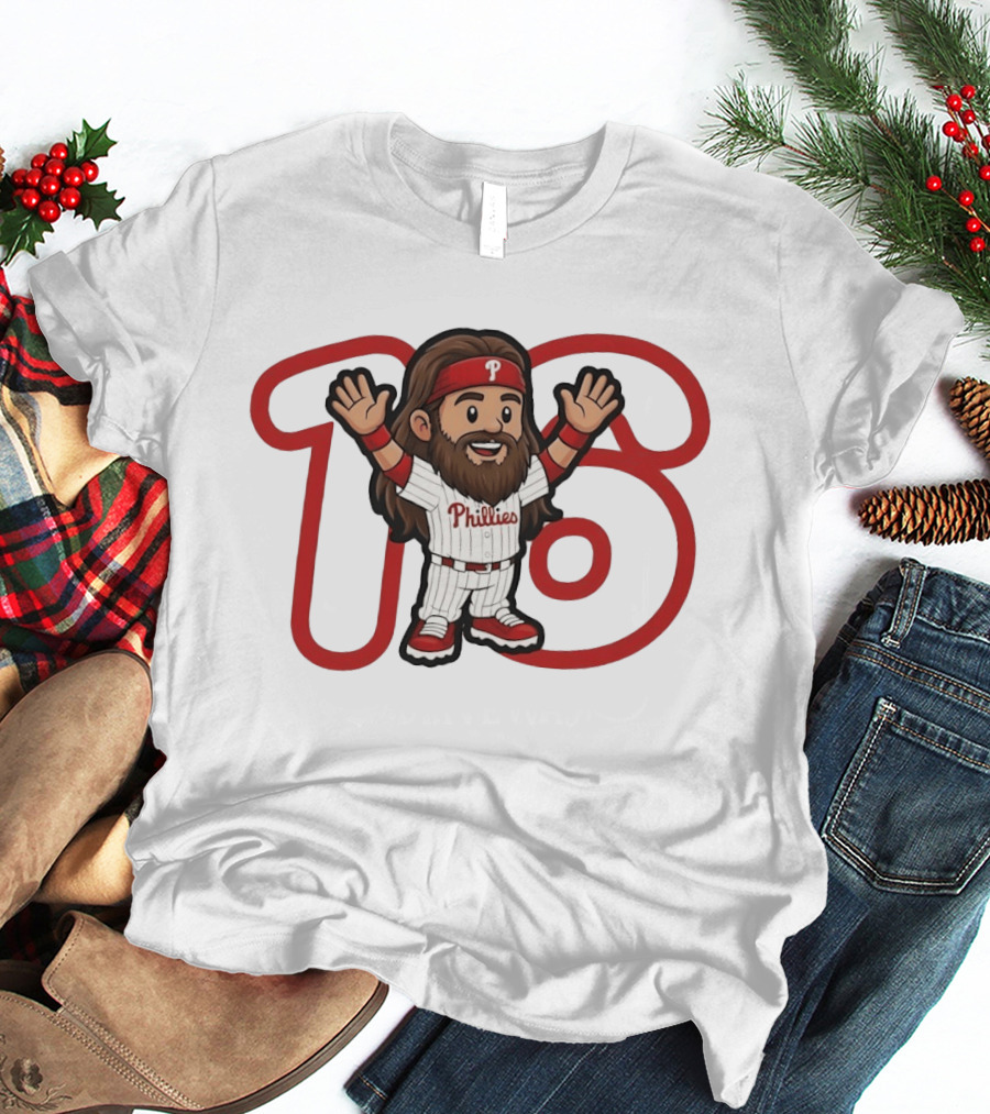 Brandon Marsh 16 Cartoon Philadelphia Phillies Baseball Player MLB 2026 T-Shirt