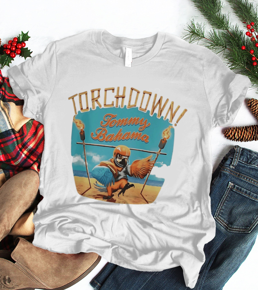 TORCHDOWN Tommy Bahama Parrot Beach Football T-Shirt