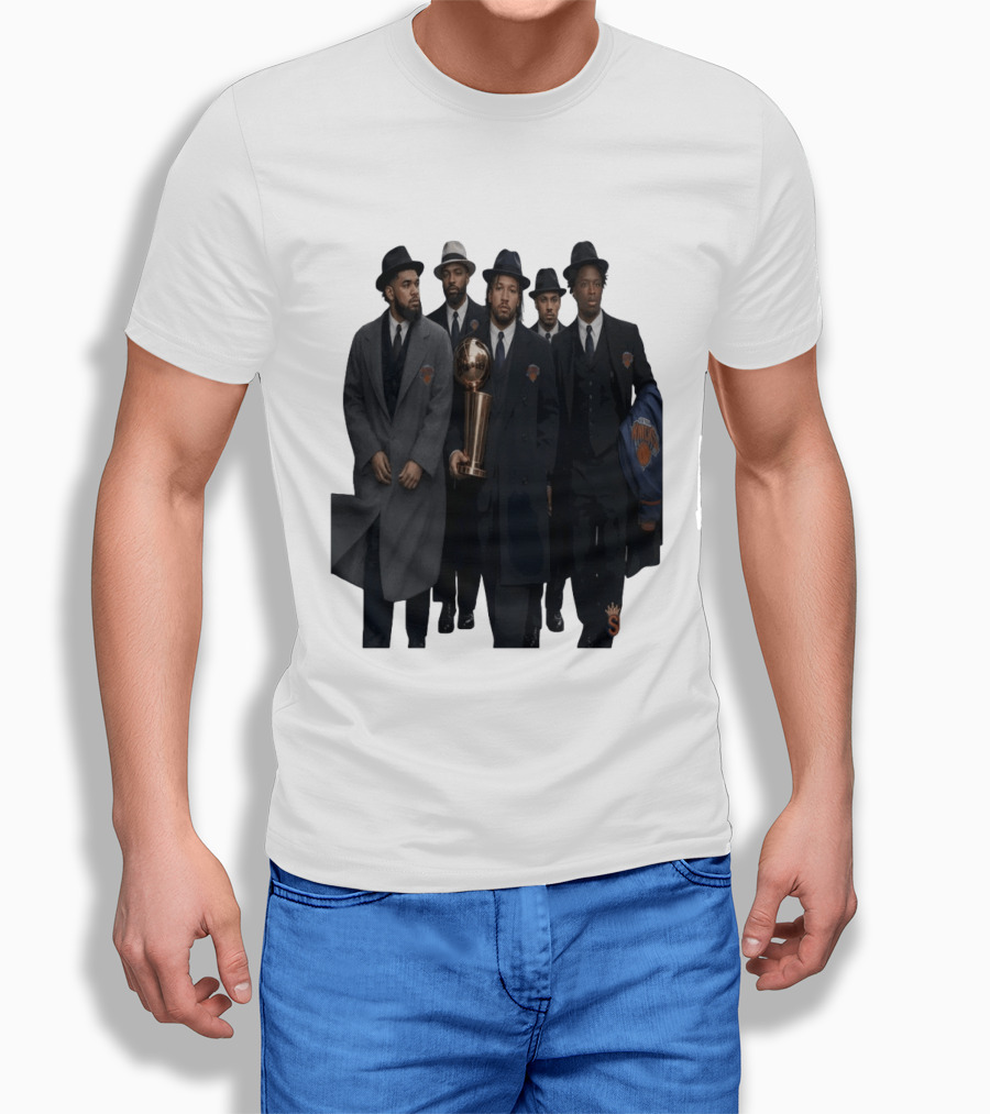 Knicks Mafia New York Knicks Players Suits Championship Trophy T-Shirt