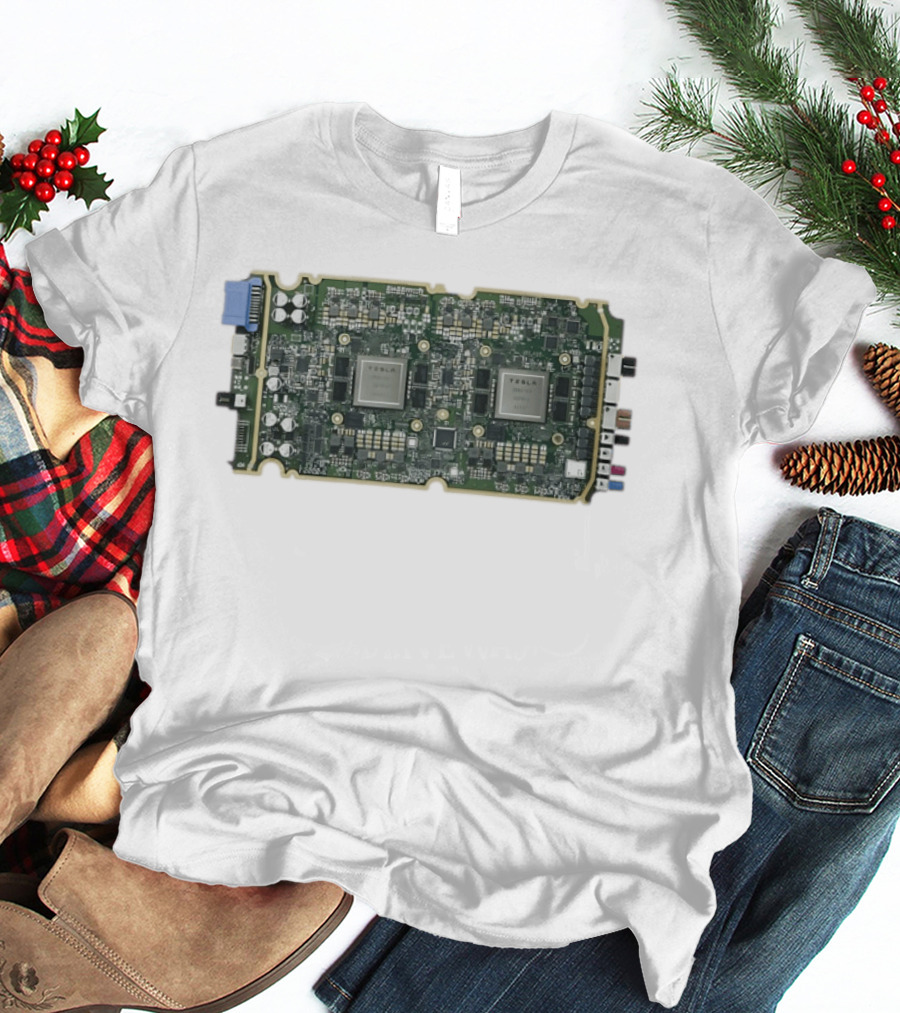 Tesla HW3 Brain Circuit Board Hardware 3 Neural Processing Chip T-Shirt