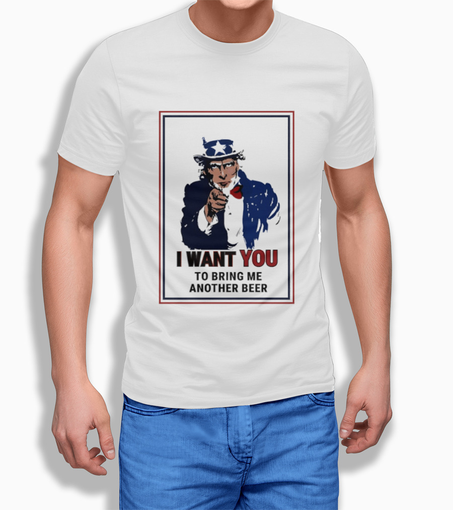 Uncle Sam I Want You To Bring Me Another Beer Pointer T-Shirt