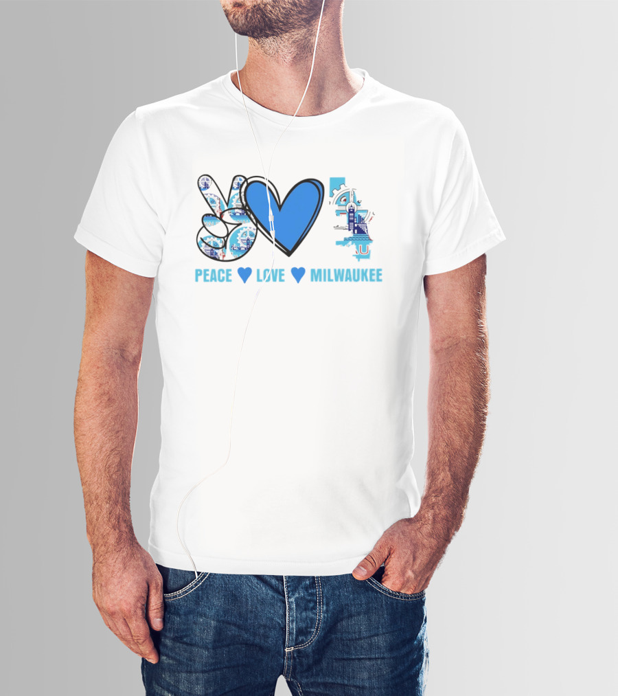 Peace Love Milwaukee Wisconsin City Pride Travel T-Shirt