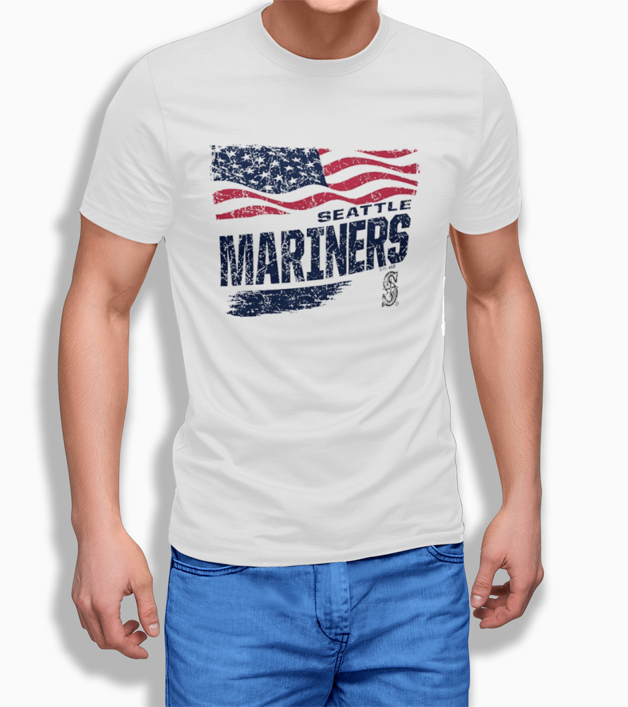 Seattle Mariners Fourth Of July American Flag Celebration T-Shirt