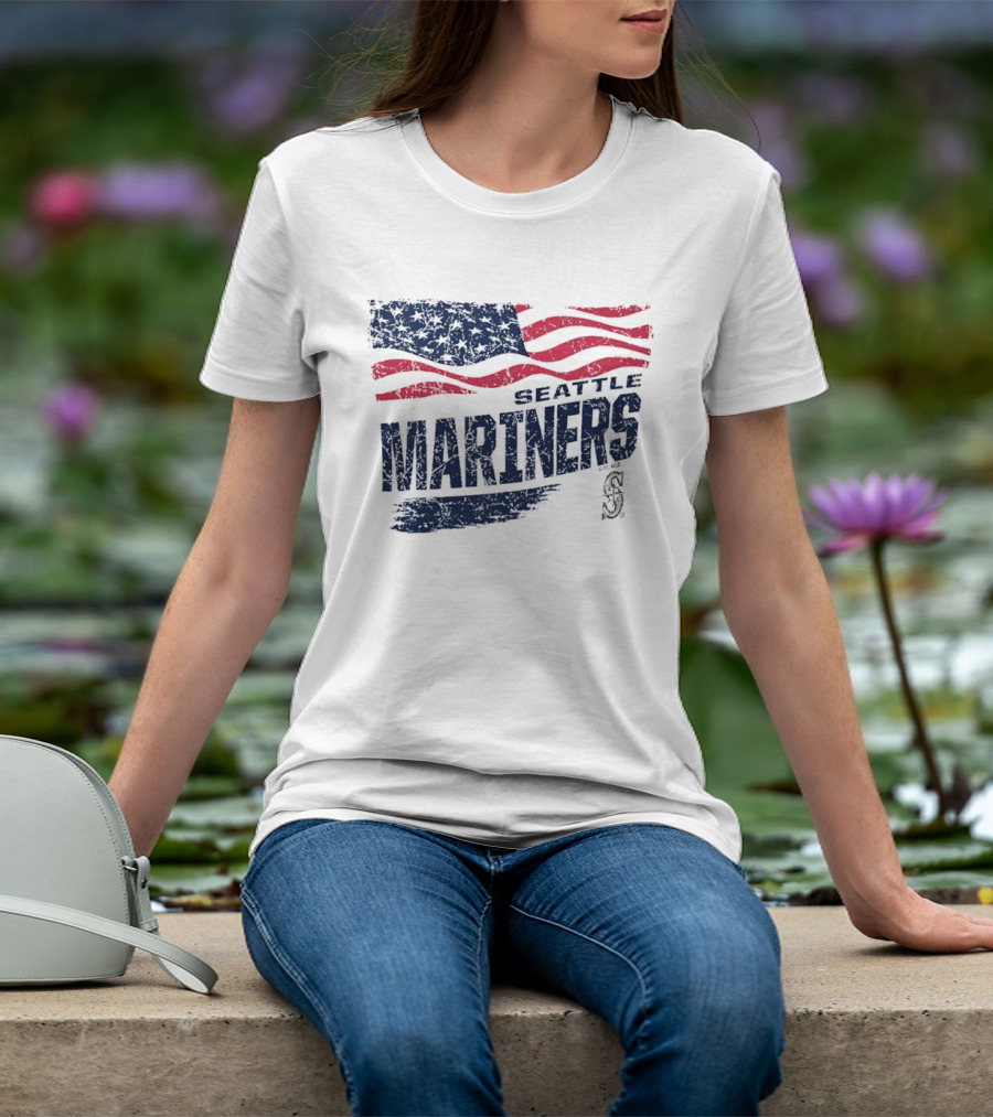 Seattle Mariners Fourth Of July American Flag Celebration T-Shirt