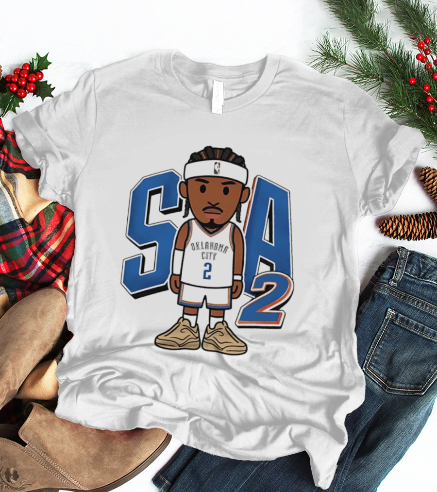 SGA Shai Gilgeous Alexander Oklahoma City Thunder SA 2 Cartoon T-Shirt