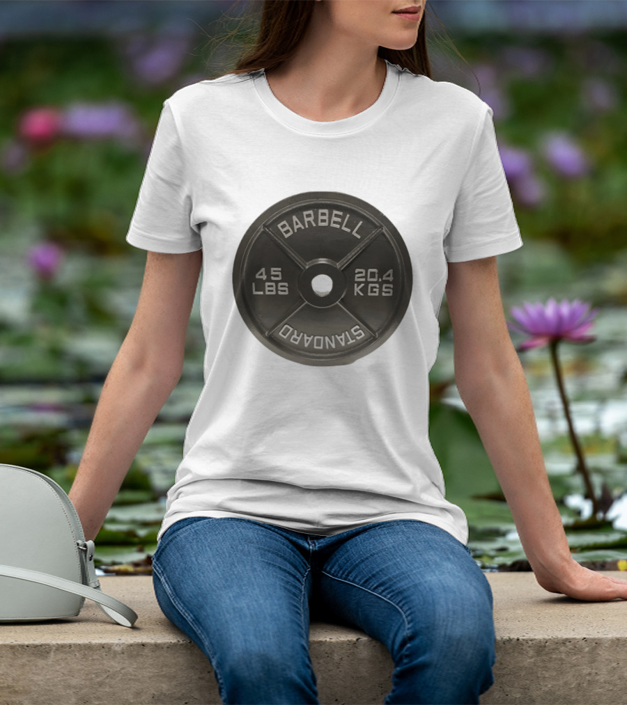 Barbell Standard 45 Lbs 20.4 Kgs Weight Plate Fitness Crossfit T-Shirt