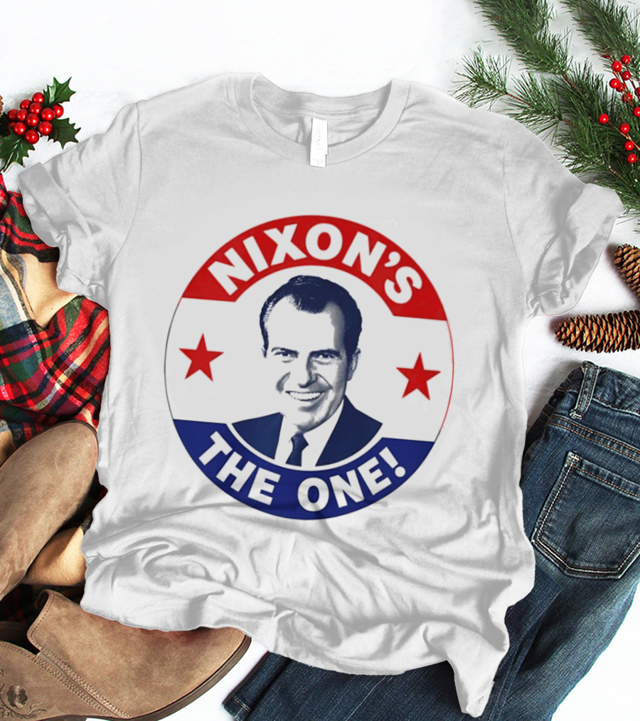 Nixon's The One Richard Nixon US President Campaign Button T-Shirt