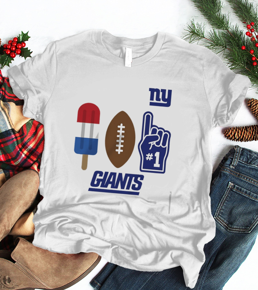 New York Giants Popsicle Football Foam Finger #1 Americana Pop 2026 Season T-Shirt