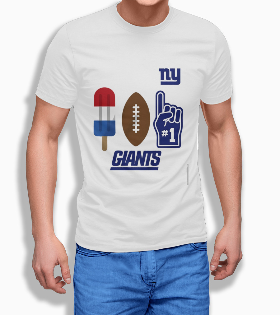 New York Giants Popsicle Football Foam Finger #1 Americana Pop 2026 Season T-Shirt