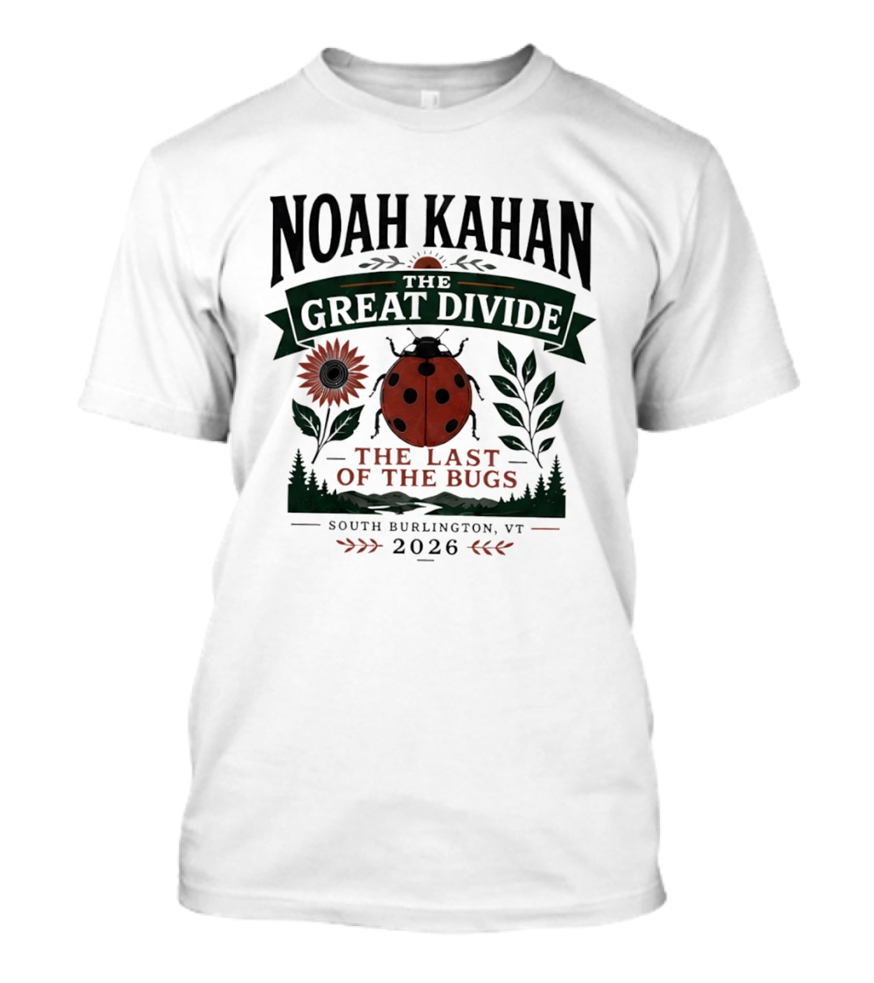 Noah Kahan The Great Divide The Last Of The Bugs South Burlington VT 2026 T-Shirt