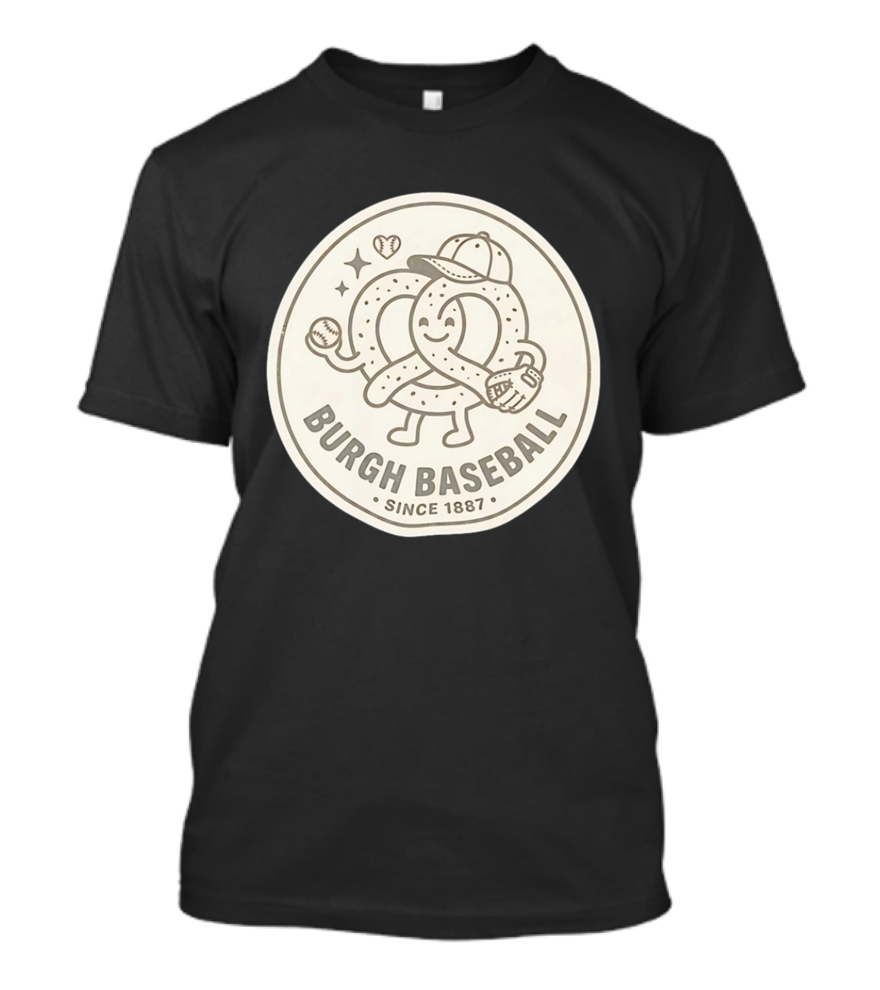 Burgh Baseball Since 1887 Pittsburgh Pretzel Softball Cap T-Shirt
