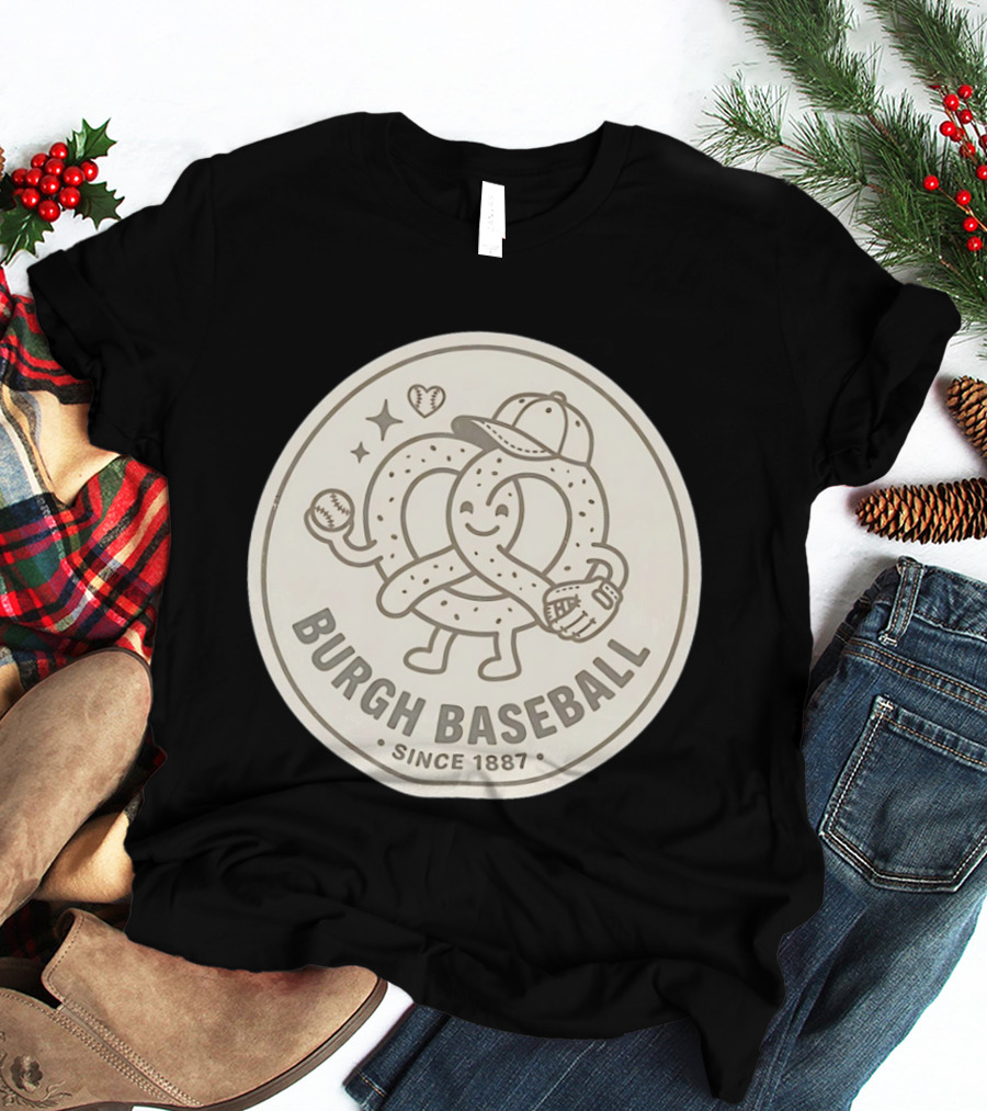 Burgh Baseball Since 1887 Pittsburgh Pretzel Softball Cap T-Shirt