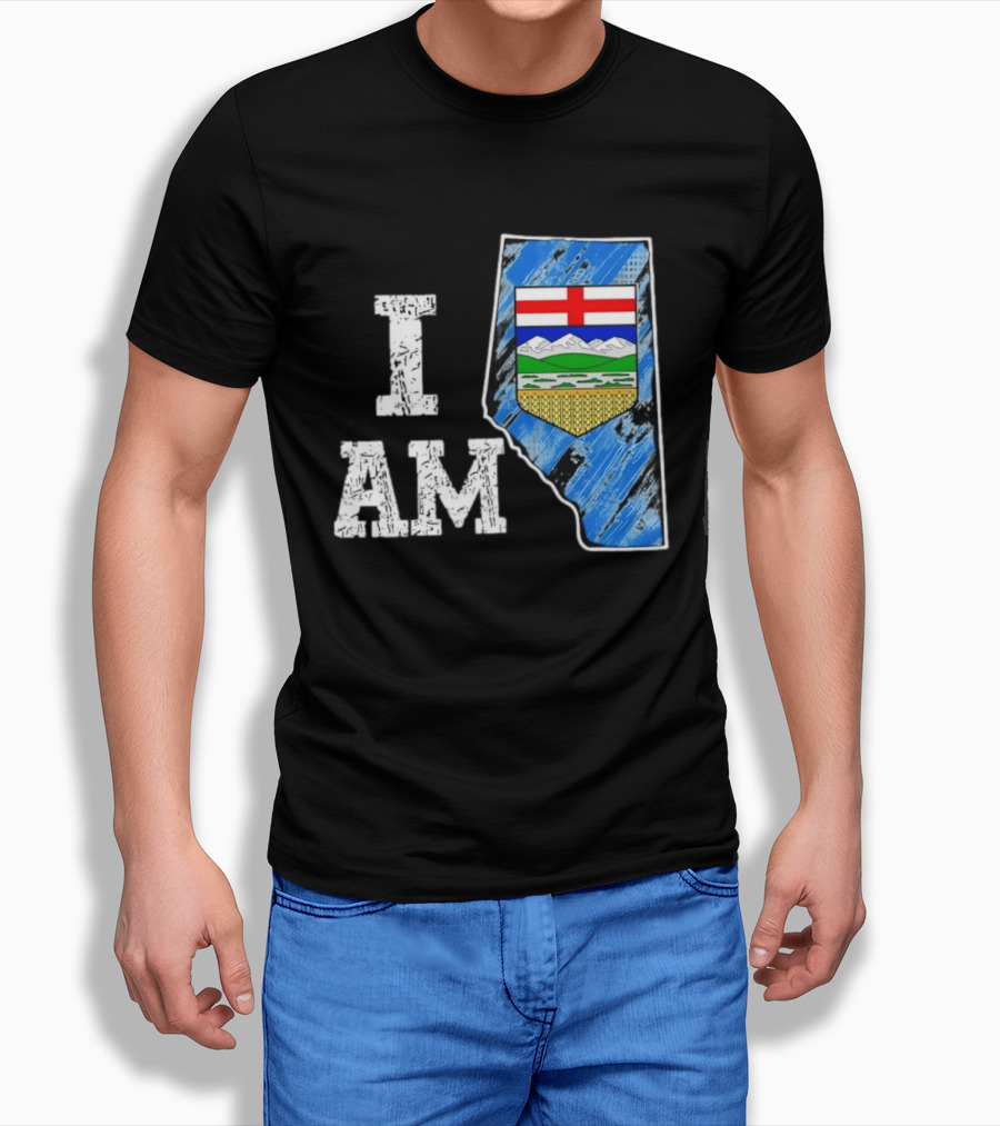 I Am Alberta Canada Province Emblem And Flag Pride T-Shirt