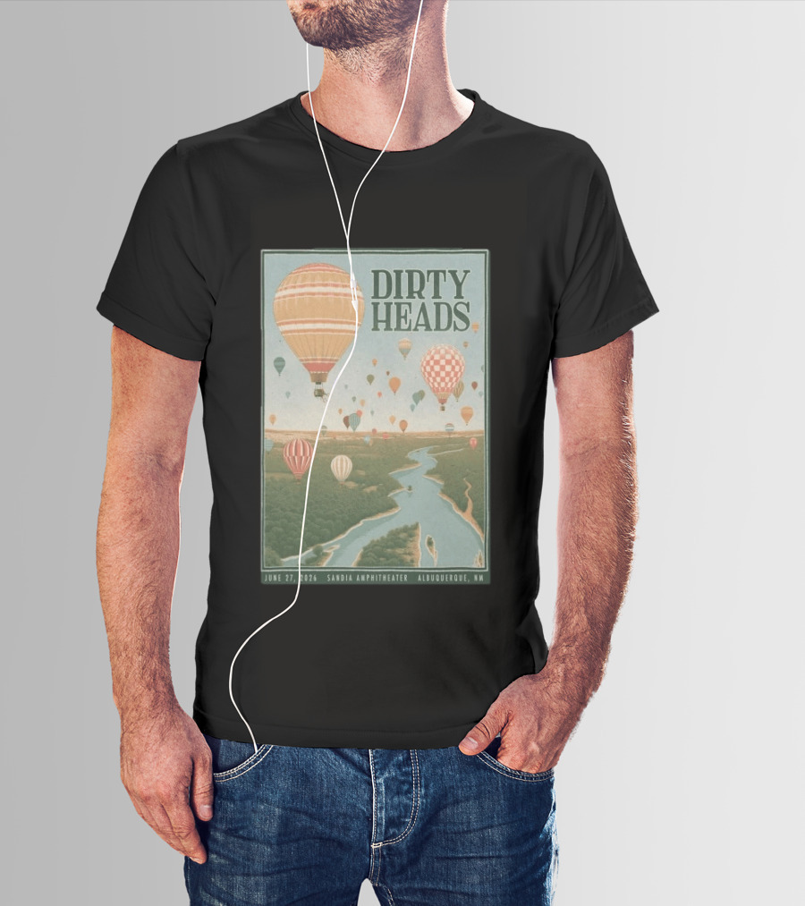 Dirty Heads Sandia Amphitheater Albuquerque NM Hot Air Balloons June 27 2026 T-Shirt